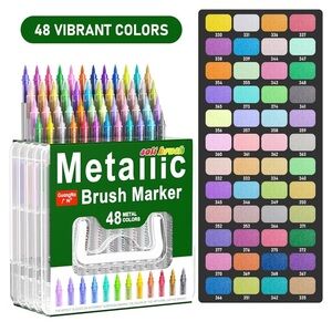Guangna Metallic Paint Brush Marker 48 Metal Colors